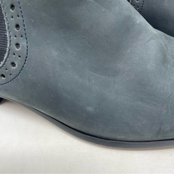ASOS Boots Mens 6 Chelsea Navy Nubuck Leather Elastic Sides Heel Grip Tread Tab - Picture 12 of 14